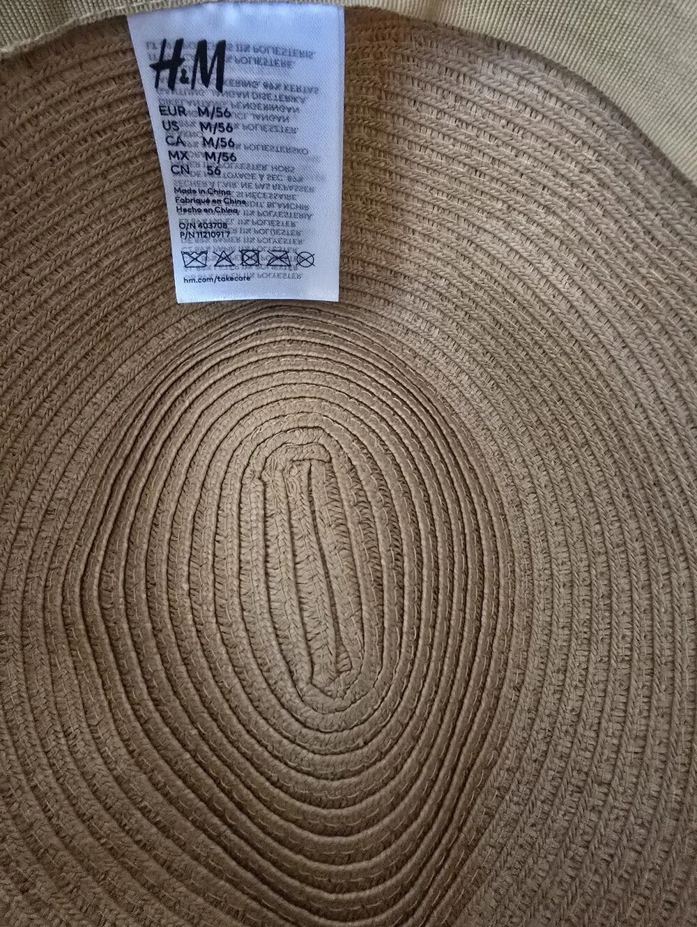 H&M Tan Straw Fedora with Navy Band - Summer Essential
